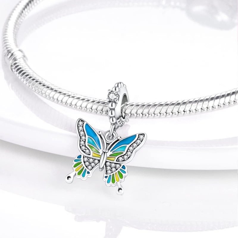 MULA 925 Sterling Silver Charms for Bracelets and Necklaces Family Letters Dangle Pendants Airplane Travel Beads Family Tree Jewelry Charms for Women - Image 3